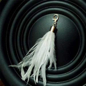 Ostrich Feather Tassel Key Chain Fluffy Wide Women Arts Crafts Bag Pendant