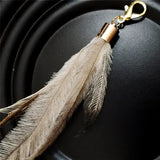 Ostrich Feather Tassel Key Chain Fluffy Wide Women Arts Crafts Bag Pendant