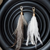 Ostrich Feather Tassel Key Chain Fluffy Wide Women Arts Crafts Bag Pendant