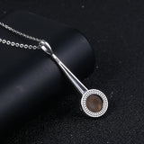 Long Pendant Necklace 925 Sterling Silver Natural Rhodochrosite Necklace
