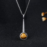 Long Pendant Necklace 925 Sterling Silver Natural Rhodochrosite Necklace