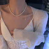 Tassel Pearl Chain Butterfly Necklace Wedding Jewelry