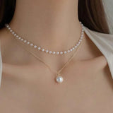 Tassel Pearl Butterfly Necklace Stainless Steel Wedding Jewelry