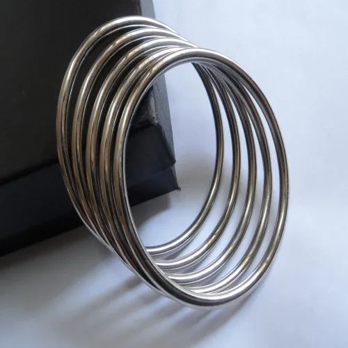 5pcs Stainless Steel Bracelet Set for Women, 4mm, 2.28''/2.36''/2.67''