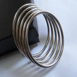 5pcs Stainless Steel Bracelet Set for Women, 4mm, 2.28''/2.36''/2.67''