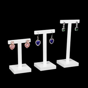 3 Acrylic Earrings Display Holder Jewelry T Shape Showcase