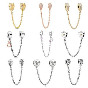 Love Cat Safety Chain Charm Bead Fit Original Bracelet Pendant DIY Jewelry