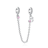 Love Cat Safety Chain Charm Bead Fit Original Bracelet Pendant DIY Jewelry