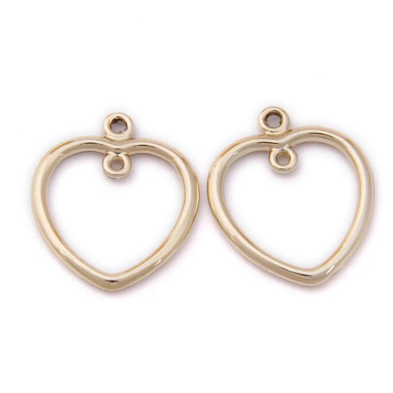 Love Heart Charms 100pcs DIY Jewelry Findings Earring Necklace Pendants