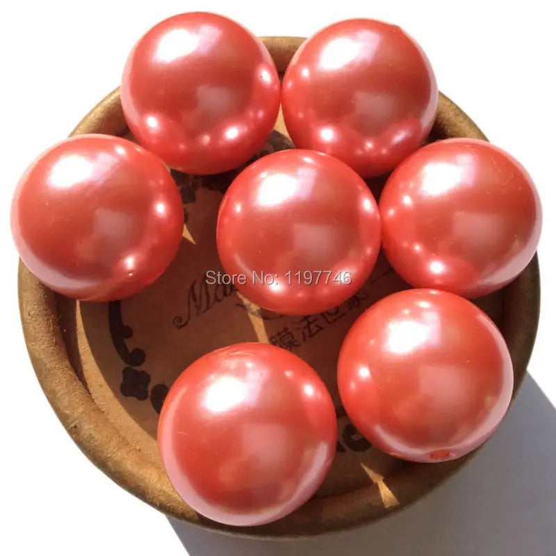 Pearls for Toddlers Chunky Jewelry Acrylic Coral Pink Loose Beads