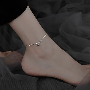 Lucky Ball Pendant Anklet for Women Boho Wave Chain Bracelet Leg Foot Jewelry