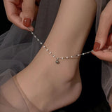 Lucky Ball Pendant Anklet for Women Boho Wave Chain Bracelet Leg Foot Jewelry