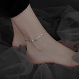 Lucky Ball Pendant Anklet for Women Boho Wave Chain Bracelet Leg Foot Jewelry