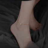 Lucky Ball Pendant Anklet for Women Boho Wave Chain Bracelet Leg Foot Jewelry