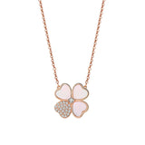 Sterling Silver Clover Necklace Mother of Pearl Gift