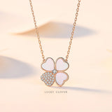 Sterling Silver Clover Necklace Mother of Pearl Gift