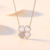 Sterling Silver Clover Necklace Mother of Pearl Gift