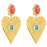 Heart Shape Crystal Pierced Earrings Romantic Gift