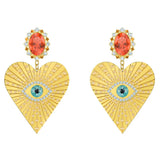 Heart Shape Crystal Pierced Earrings Romantic Gift