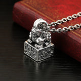 Pixiu Seal Silver Necklace Men's Retro Chinese Style Pendant Jewelry