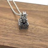 Pixiu Seal Silver Necklace Men Personality Chinese Retro Pendant Jewelry