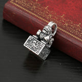 Pixiu Seal Silver Necklace Men's Retro Chinese Style Pendant Jewelry