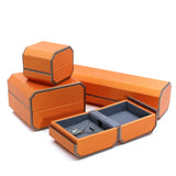 Leather Double Ring Box for Wedding Ceremony Engagement Ring Pendant Necklace