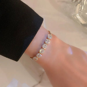 Sparkling Zircon Bracelet Adjustable High Plated Wedding Jewelry