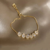 Sparkling Zircon Bracelet Adjustable High Plated Wedding Jewelry