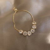 Sparkling Zircon Bracelet Adjustable High Plated Wedding Jewelry