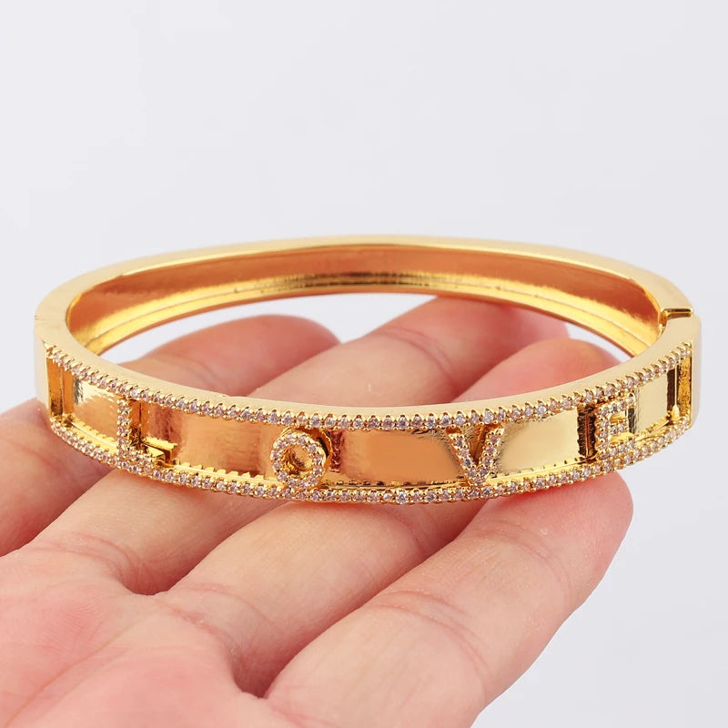 18K Plated Famous Jewelry Copper Zircon Bracelets & Bangles Female