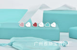 925 Silver Heart Stud Earrings for Party