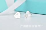 925 Silver Heart Stud Earrings for Party