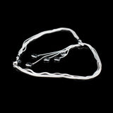 925 Silver Tassel Heart Pendant Necklace for Women