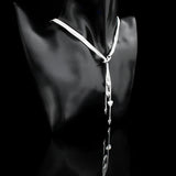 925 Silver Tassel Heart Pendant Necklace for Women
