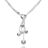 925 Silver Heart Pendant Necklace Tassel Maxi Drop Women Jewelry Gift