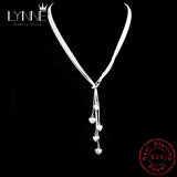 925 Silver Tassel Heart Pendant Necklace for Women