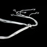 925 Silver Tassel Heart Pendant Necklace for Women