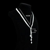 925 Silver Tassel Heart Pendant Necklace for Women