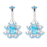 High-end Fan-shaped Sapphire Earrings for Women