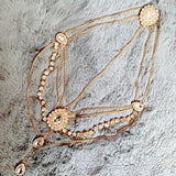 Boho Style Head Chain Crystal Bride Headpiece