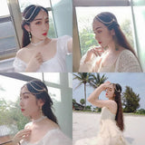 Boho Style Head Chain Crystal Bride Headpiece