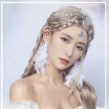 Boho Style Head Chain Crystal Bride Headpiece