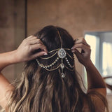Boho Style Head Chain Crystal Bride Headpiece