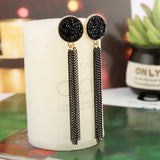 Tassel Drop Earrings D Letter Crystal Snake Chain Jewelry