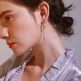Tassel Drop Earrings D Letter Crystal Snake Chain Jewelry