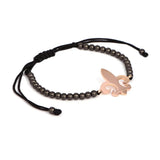 Stainless Steel Anchor Bracelet Fleur De Lis Bead Braided Macrame