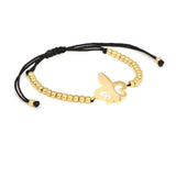 Stainless Steel Anchor Bracelet Fleur De Lis Bead Braided Macrame
