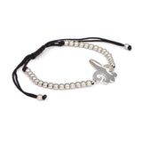 Stainless Steel Anchor Bracelet Fleur De Lis Bead Braided Macrame