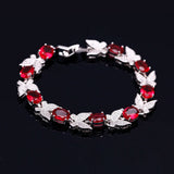 Aquamarine Butterfly Charm Bracelet 925 Silver for Women